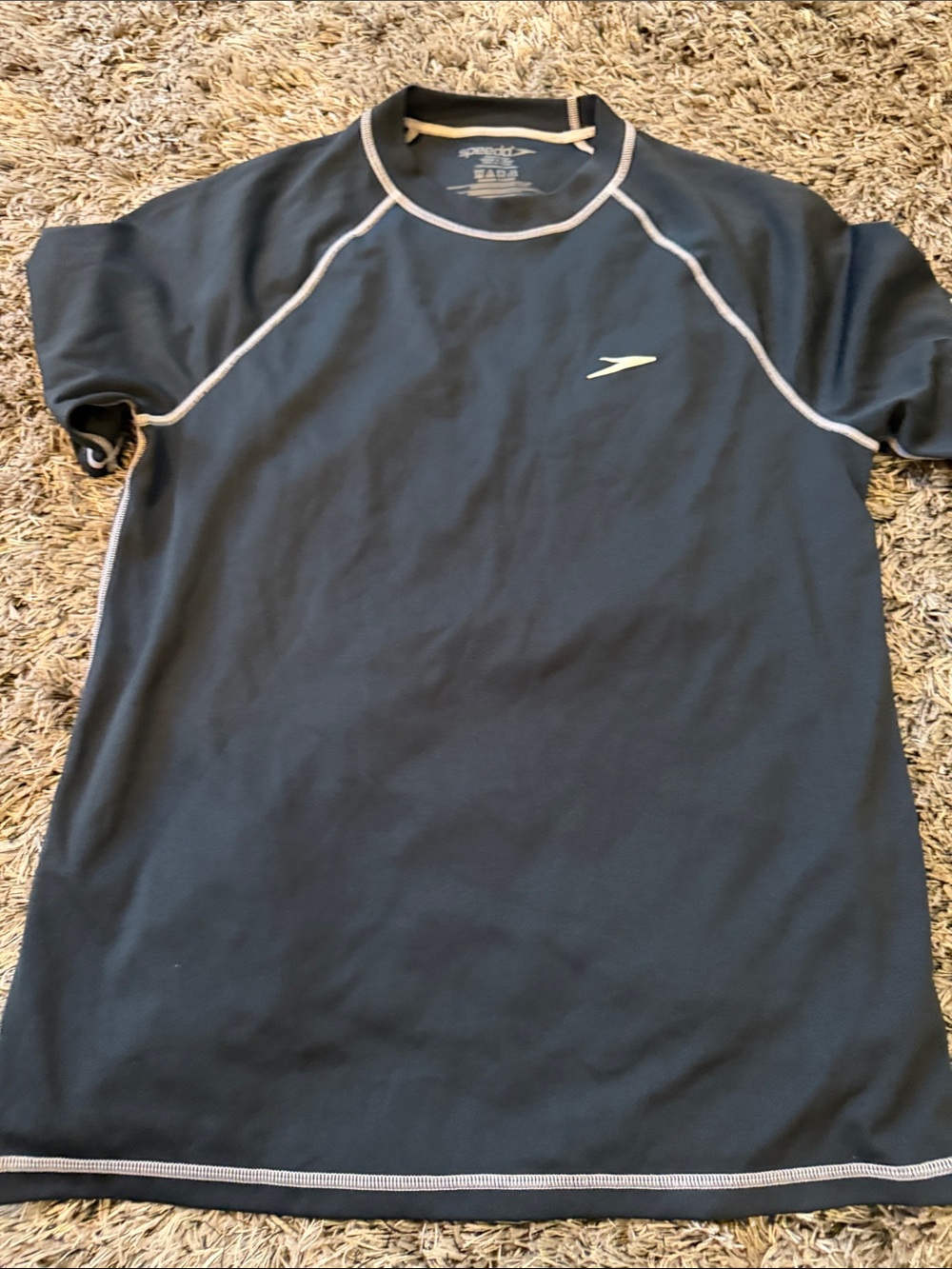 Speedo Navy Swim Tee with White Contrast